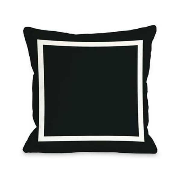 One Bella Casa One Bella Casa 71087PL16 16 x 16 in. Samantha Simple Square Pillow - Black 71087PL16